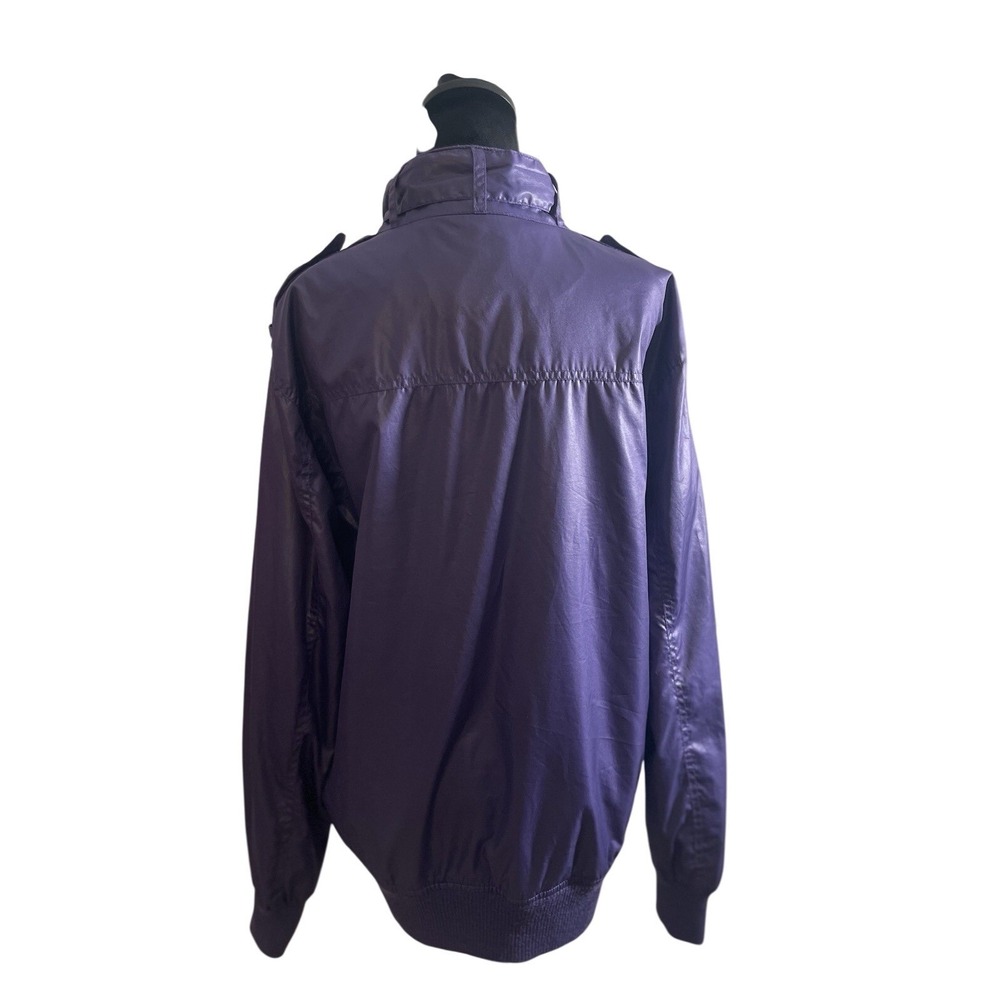 Smoke Rise NY Purple Bomber Jacket‎ Unisex Size Large Purple Zip Motorcycle Coat - Picture 5 of 10